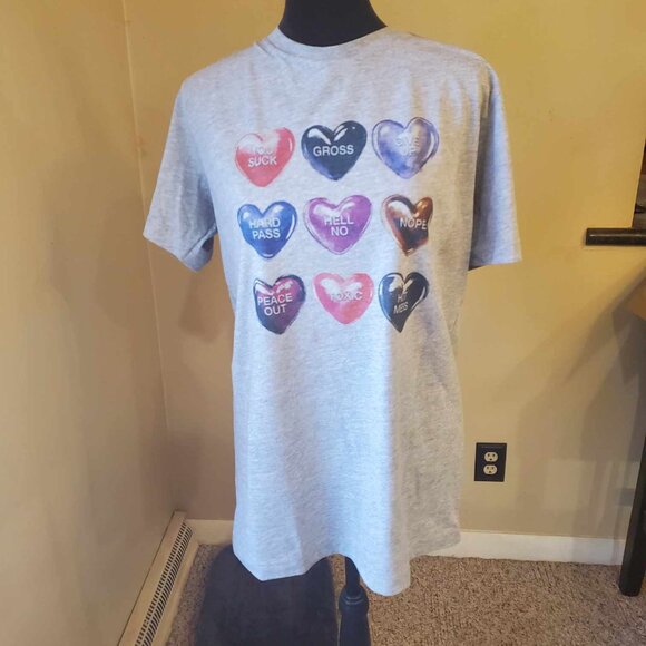 Hand Crafted Tops - Sarcastic Conversation Heart T-Shirt